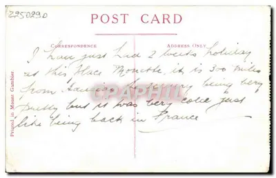 Bilhete postal antigo Lec Of Mutton Lake Mt Gambier — Verso