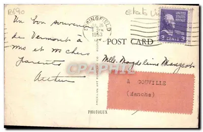 Ascucutney Mountain, Springfield, Vermont — editor American Art Postcard Co., n° 262 — Verso