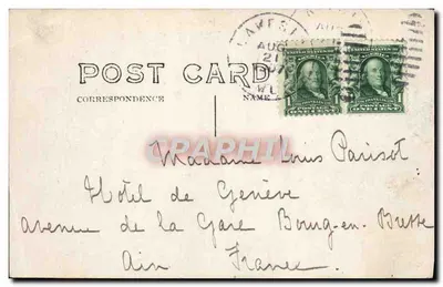 Messalonskee Lake, Maine — lake view with boat — unidentified publisher — Back