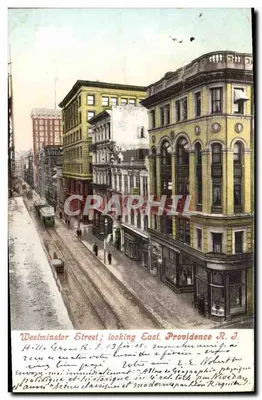 Westminster Street ; vista para leste, Providence R.I. — editor não identificado, número de série não visível