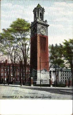 Providence, R.I. — A torre Carrie, Universidade Brown — United Art Publishing Co, N°585