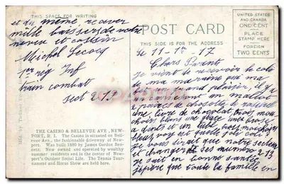 O Casino e a Avenida Bellevue, Newport, R.I. — Forger, editor, n° 40 — Verso