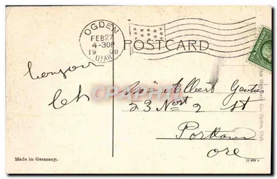 Vista de Ogden, Utah — Fabricado na Alemanha — n° 15 D8Y A — Verso