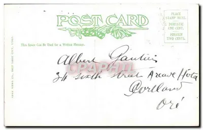 Pocatello, Idaho — vista panorâmica — editor Gray News Co., Salt Lake City, Utah, n° 625 — Verso