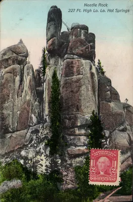 Needle Rock — 227 Ft. High Lo. Lo. Hot Springs — A. D. Price, Missouri