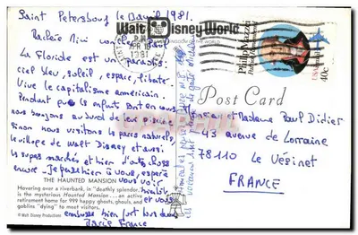 A Casa Assombrada — Disneyland — Walt Disney Productions — Verso