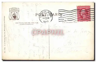 Minnesota State Soldiers Home — Minneapolis — editore V. O. Hammon Publishing Co. n°1708 — Verso