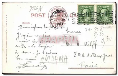 20th Street, olhando para o sul a partir do Capitol Park, Birmingham, Ala. — A316 — Post Card Exchange, Birmingham, Ala. — Verso