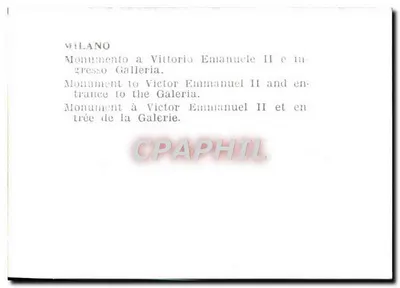Milano — Pomnik Wiktora Emanuela II i wejście do Galerii — Rewers