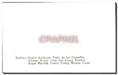 Sevilha — Alcázar Real: Pátio das Donzelas — Cour des Jeunes Femmes — Verso