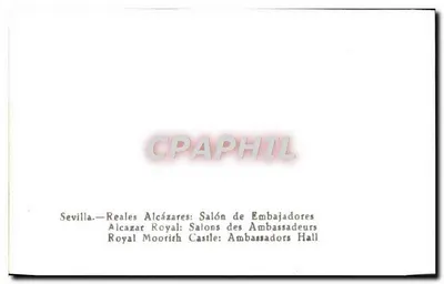 Sevilha — Alcáçova Real: Salões dos Embaixadores — Verso