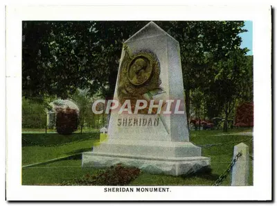 Monumento Sheridan — monumento comemorativo com medalhão e inscrição
