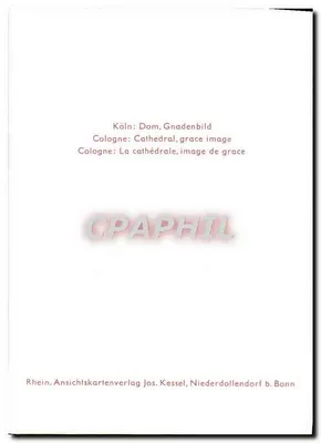 Nossa Senhora de Fátima — estátua ornada — editor: Rhein. Ansichtskartenverlag Jos. Kessel, Niederdollendorf b. Bonn — Verso