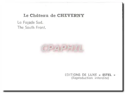Zamek Cheverny — Front południowy — Wydawnictwo luksusowe « Estel » — Rewers