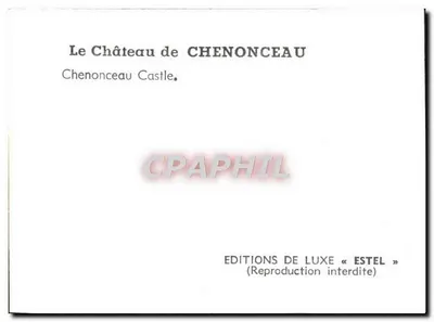 Zamek Chenonceau — reprodukcja — Wydawnictwo Luksusowe « Estel » — Rewers