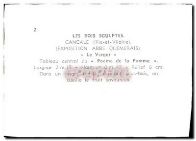Cancale (Ille-et-Vilaine) — Wystawa Abbe Quemerais — «Ogród» — Centralny obraz «Poemat o jabłku» — Rewers