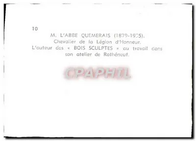 アブベ・クメライ（1879-1975） — リュシオン勲章騎士 — ロテノフの工房で木彫りをしている彫刻家 — 裏面