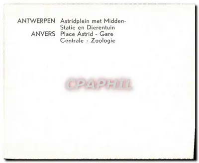 Antwerpen - Place Astrid - Gare Centrale - Zoologique — Rewers