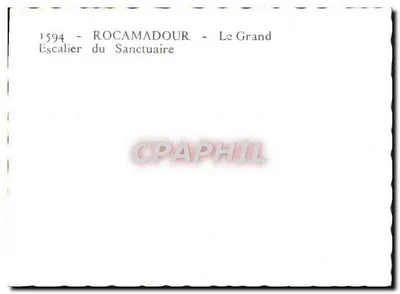 Rocamadour — Vista del Gran Escalera del Santuario — n°1594 — Reverso