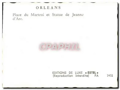 Orléans — Place du Martroi e Estátua de Joana d'Arc — Edições de Luxo « Estel » FA 2432 — Verso