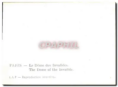 Paris — O Domo dos Invalidos — L.I.P. — Verso