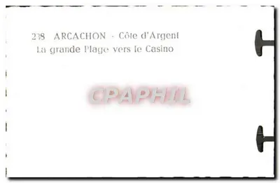 Arcachon - Côte d'Argent - duża plaża w kierunku kasyna — Rewers