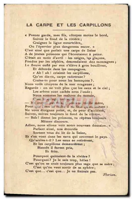 A Carpa e os Carpillons — Lit. VITTELLEMAND E SEUS FILHOS, AV. DA GLACIERE 14, PARIS — Verso