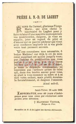 Notre-Dame de Laghet — świątynia Laghet — A. Breger, Imp. Edit, 38, bulwar Saint-Germain, Paryż — Rewers