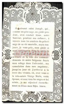 São José — com a Virgem Maria — editor Ponaton livraria, número de série a S. Edenne — Verso