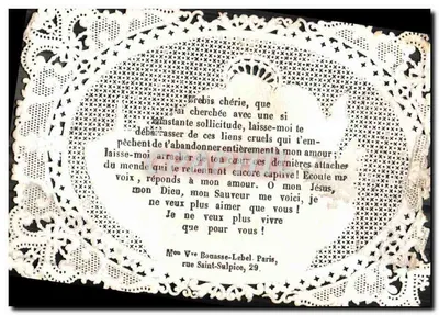 Bilhete postal antigo Fantasia Brodee O Salvador Divino — Verso