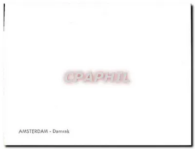 Amsterdam - Damrak — widok kanału z łodziami i budynkami — wydawca anonimowy — Rewers