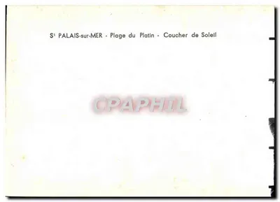 S't PALAIS-sur-MER — Plage du Platine — Couche de Soleil — éditeur CPAPHIL — Achterkant