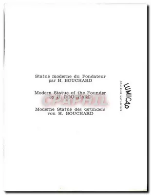 Estátua moderna do Fundador — por H. BOUCHARD — Lumicap — Verso