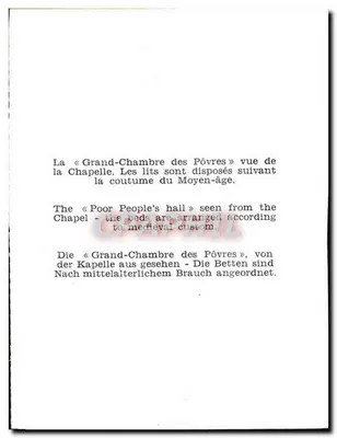 Grand-Chambre des Povres — vue de la chapelle — n° de série non lisible — Achterkant