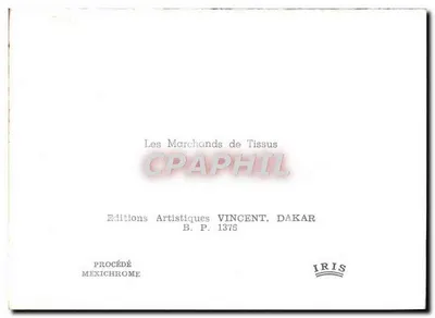 Sprzedawcy tkanin — Dakar — Wydawnictwo Artystyczne Vincent — Rewers