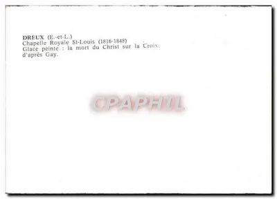 Śmierć Chrystusa na Krzyżu — reprodukcja obrazu z kaplicy królewskiej w Saint-Louis — autorstwa Gay — Rewers