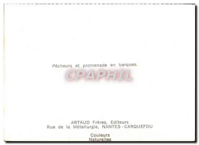Pescadores e passeio em barcos — Nantes-Carquefou — ARtaud Frères, Editores — Verso