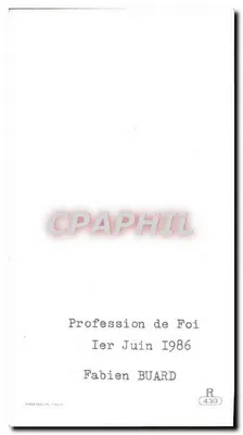 Criança Jesus — com cálice e flores — Fabien BUARD, série R 430 — Verso