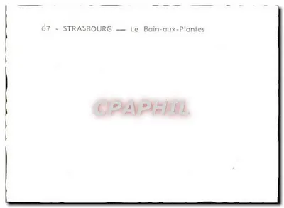 Estrasburgo — O Banho das Plantas — Vista da rua com casa de colmios e sinal 'Restaurante Gassmann' — Verso