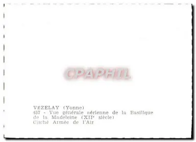 Vézelay (Yonne) — Visão geral aérea da Basílica de Sainte-Madeleine (século XII) — n°457 — Verso