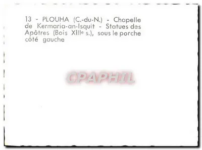 PLOUHA (C.-du-N.) - Capela de Kermaria-an-Isquit - Estátuas dos Apóstolos (Madeira, XIII s.), sob o portal do lado esquerdo — Verso