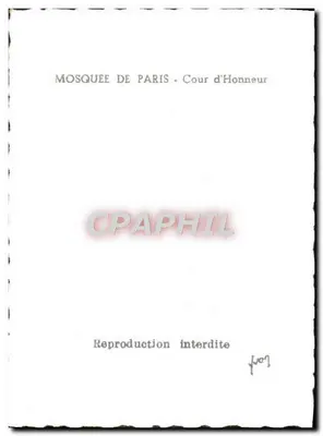Mesquita de Paris — Cour d'Honneur — Graphphil — Verso
