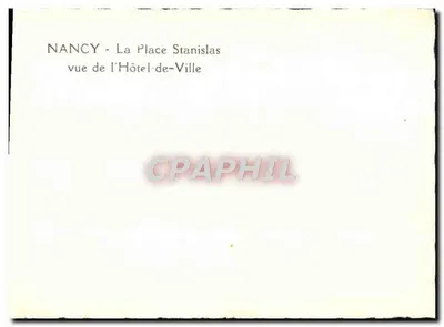 NANCY - Plac Stanisława — widok z Hotelu de Ville — Rewers