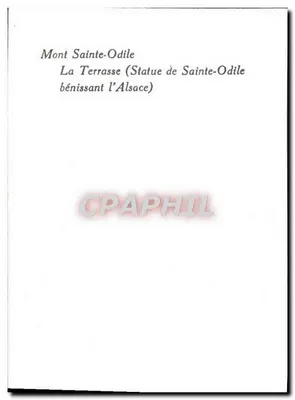 Mont Sainte-Odile — La Terrasse (Statua św. Odile błogosławiającej Alzasko) — Rewers