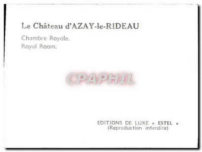 Pokój Królewski — Zamek Azay-le-Rideau — Wydawnictwo Luksusowe «Estel» — Rewers