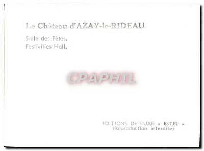 Sala Festiwna — Zamek Azay-le-Rideau — Wydawnictwo Luksusowe « Estel » — Rewers