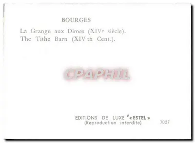 Bourges — De Grange aux Dîmes (14e eeuw) — Luxeuitgaven « Estel » n° 7007 — Achterkant