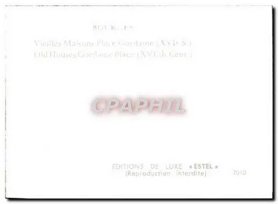 Dom z belami — Place Gordaine, BOURGES — Wydawnictwo Luksusowe « ESTEL » n° 7010 — Rewers