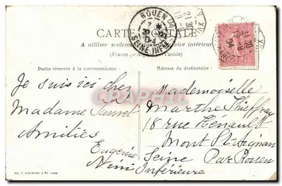 Monument Victor Hugo — Paryż — Wyd. P. Schnecken et Cie, Paryż — Rewers