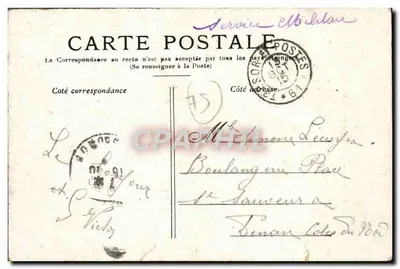 Bilhete postal antigo Paris A Estátua da República — Verso